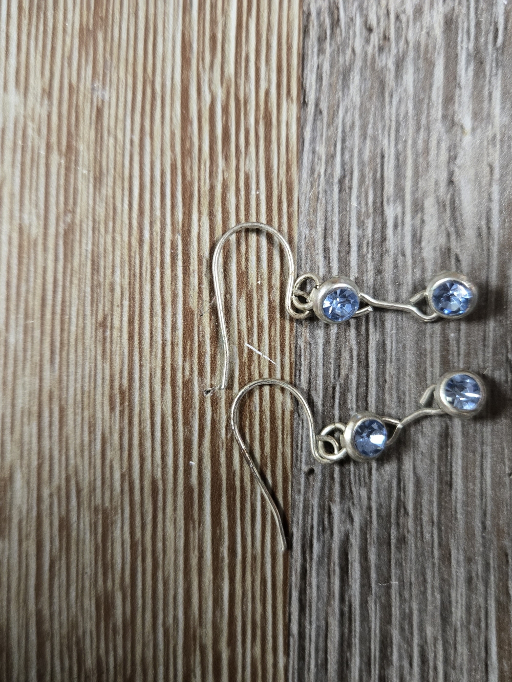 Delicate Light Blue Crystal Drop Earrings - Unbranded